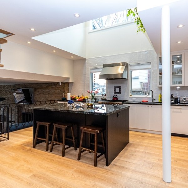 Custom home's modern kitchen.