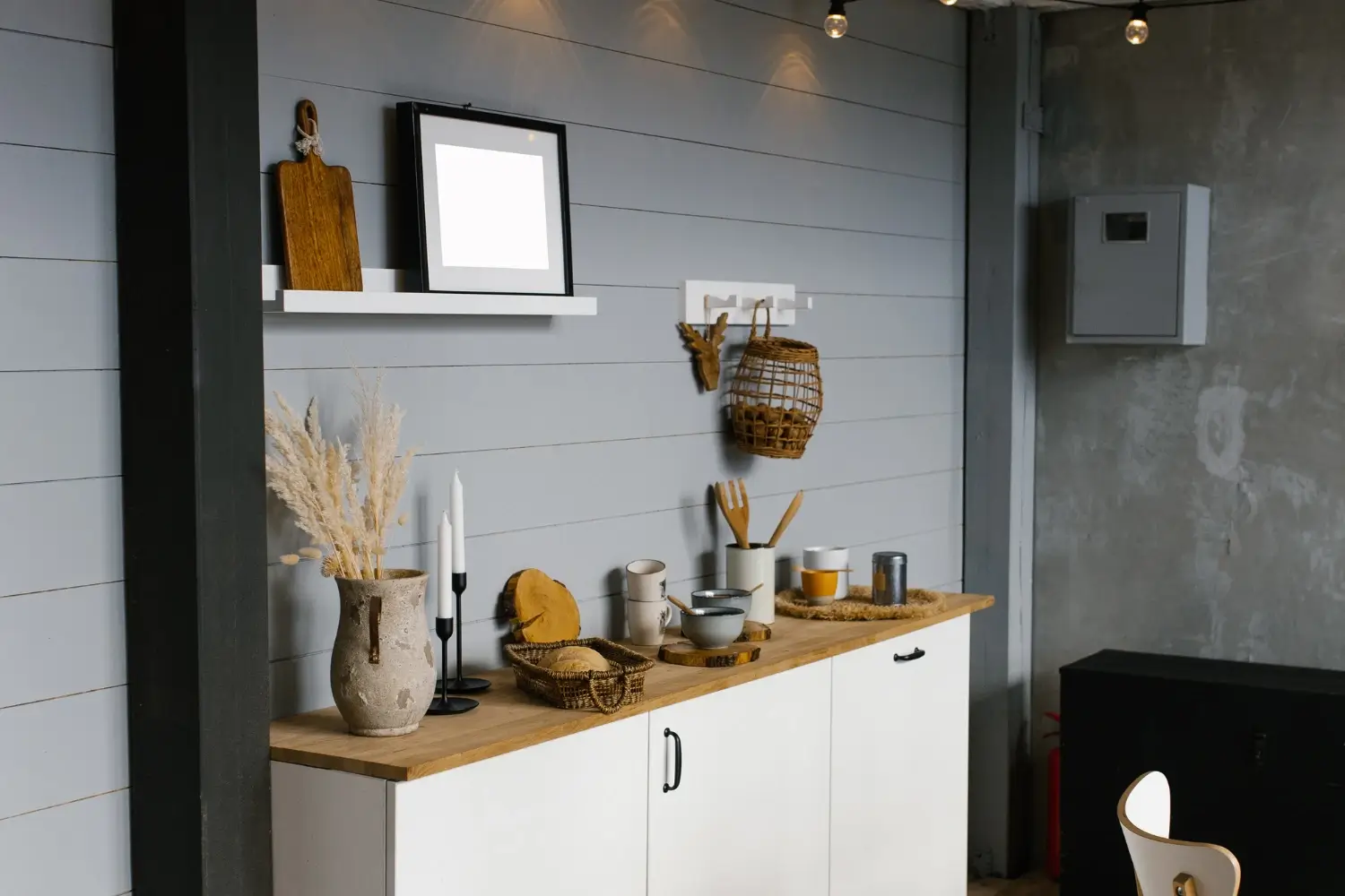 home office renovation with coffee station
