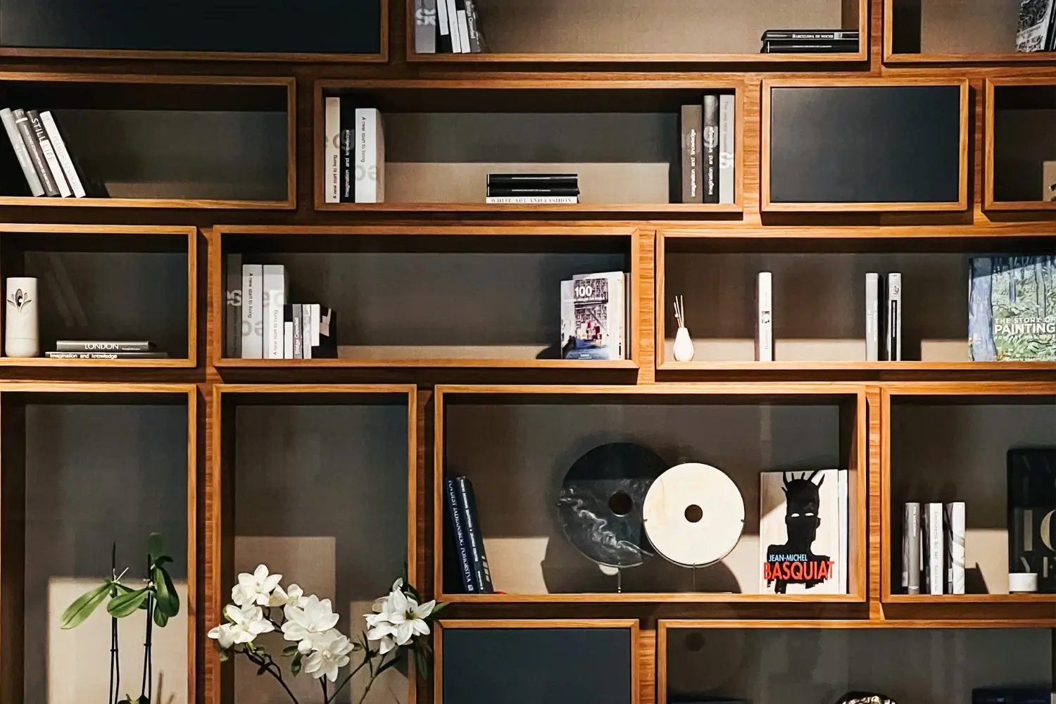 reno for home office with in built custom shelving