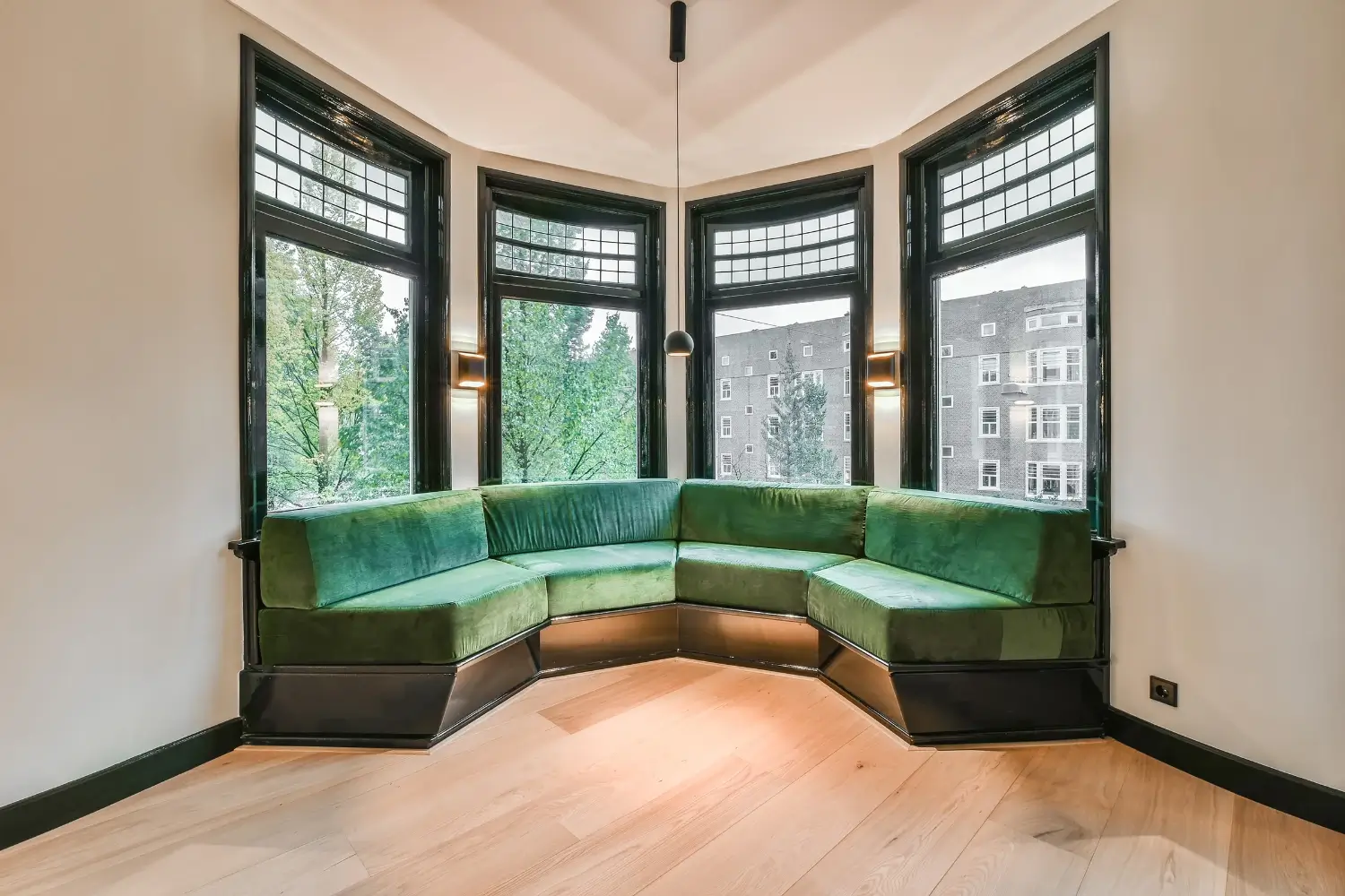 renovated home office with in built seating