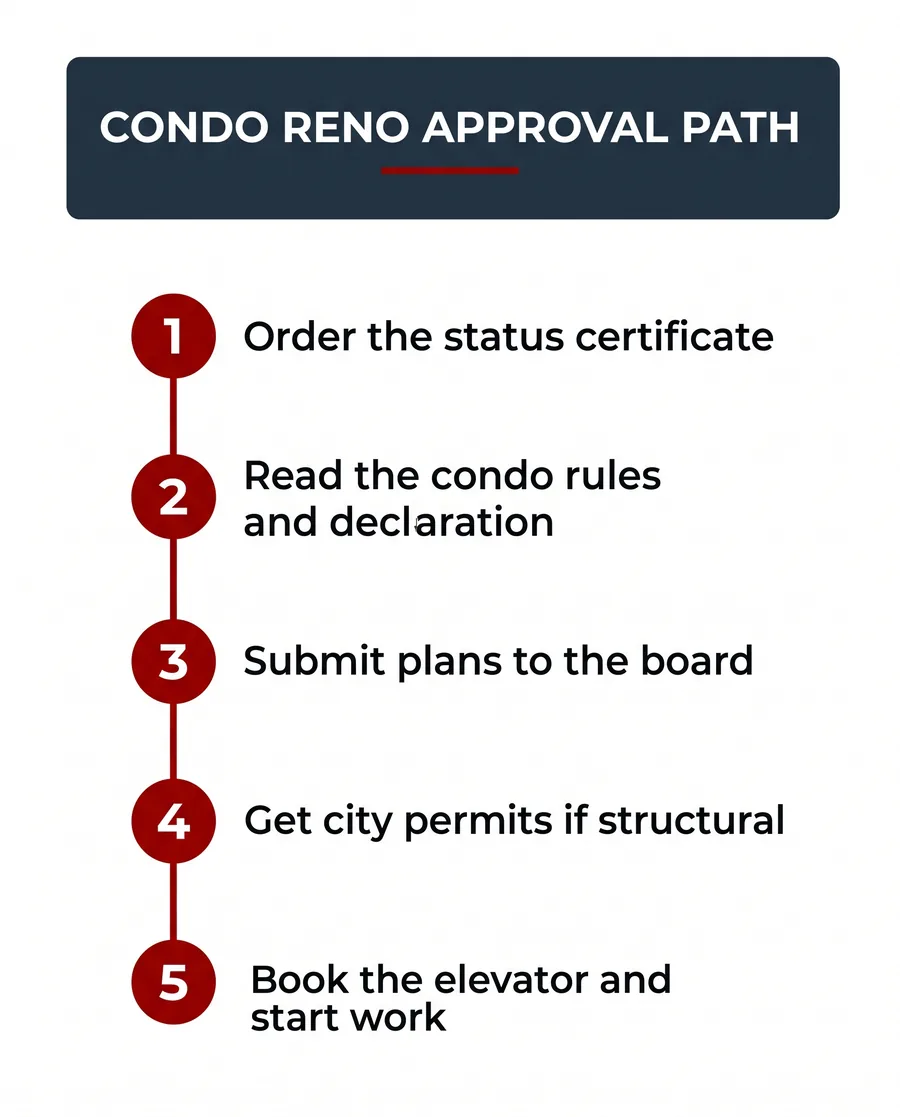 Approval path for a condo renovation in Toronto